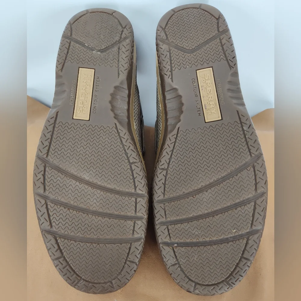 Sperry Mens Brown Leather Surveyor Boat Shoes Size 11M